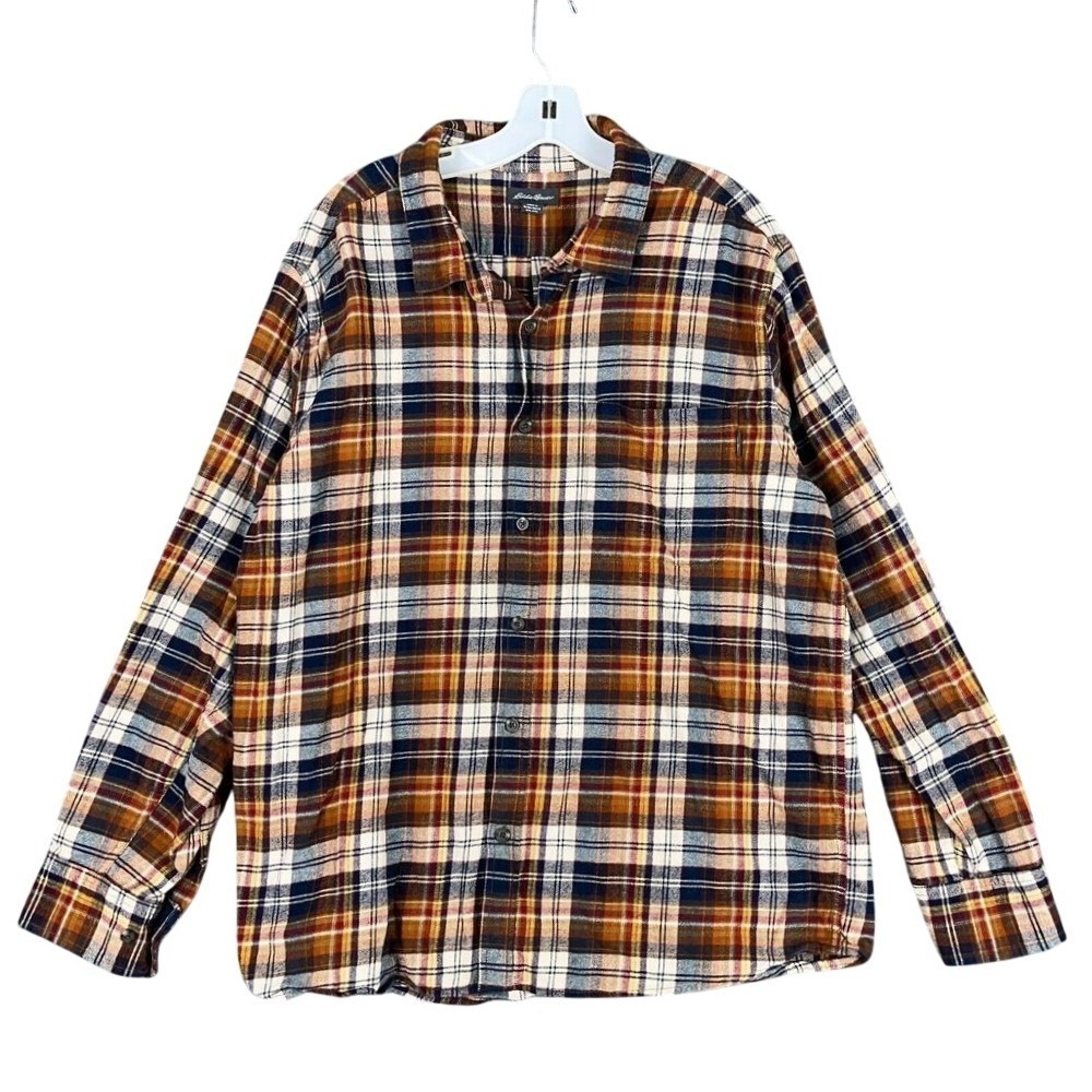 Eddie Bauer‎ Guide Shirt Men XXL Plaid Outdoor Relaxed Fit Workwear Classic